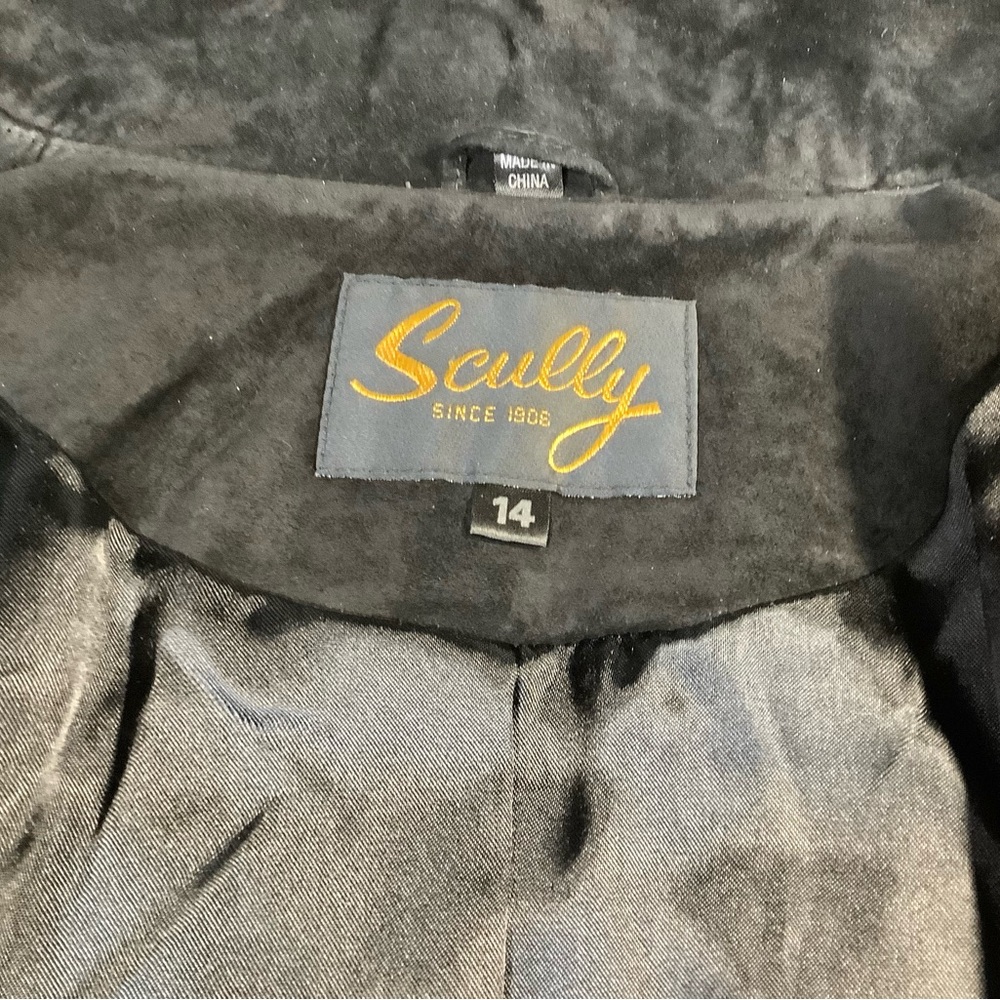 Scully Embroidered Black Genuine Leather Suede Cropped Western Jacket / Size 14 - Picture 4 of 7
